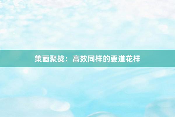 策画聚拢：高效同样的要道花样